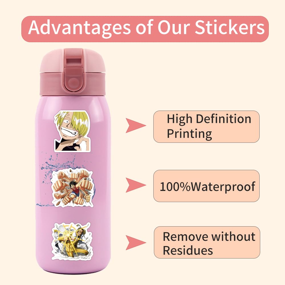 ZUIYIJIANGNAN One Piece Chopper cute stickers for journals and bottles, easy repositioning.