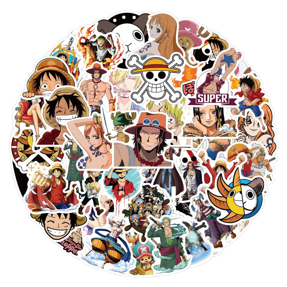 ZUIYIJIANGNAN One Piece collection stickers for phones and laptops, easy removal.