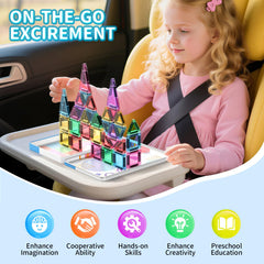 Zupooko colorful magnetic tiles for varied shapes and colors.