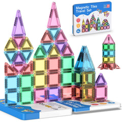 Zupooko travel tiles case with 40 magnetic pieces for on-the-go play.