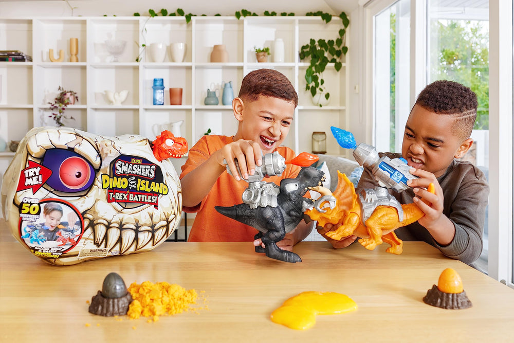 ZURU SMASHERS weapons and armor equip dinos for battle-ready play