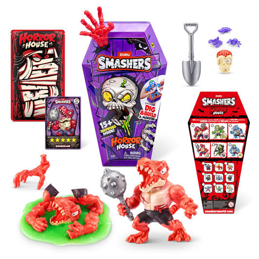 ZURU Smashers Horror House Zombosaur coffin opening sparks spooky adventure