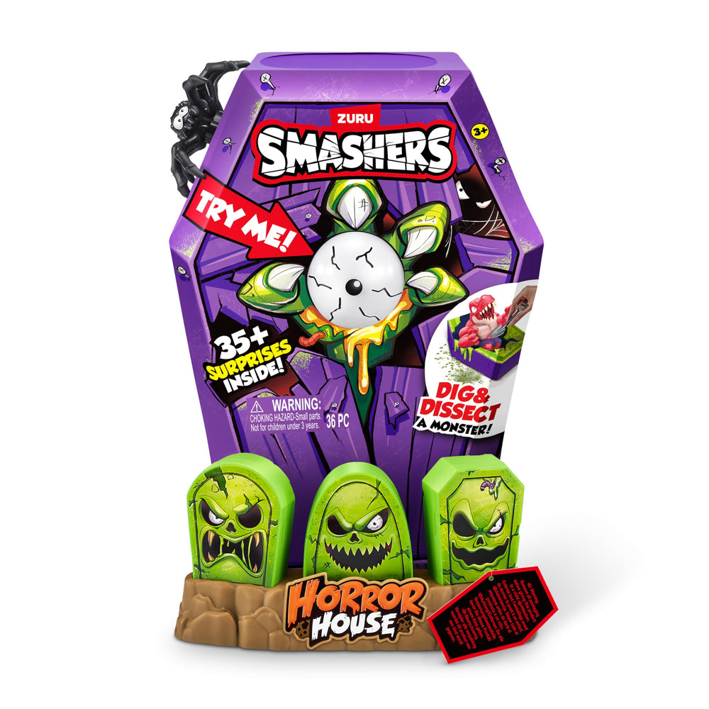 ZURU Smashers Mega Horror House eye activation lights up monster head for interactive play