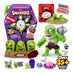 ZURU Smashers Mega Horror House eye-in-head lights enhance spooky ambience.