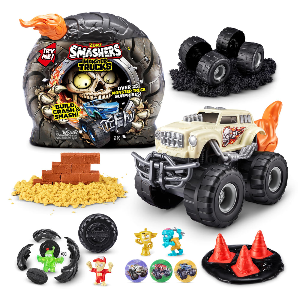 ZURU Smashers Skull Truck inside with collectibles for action play