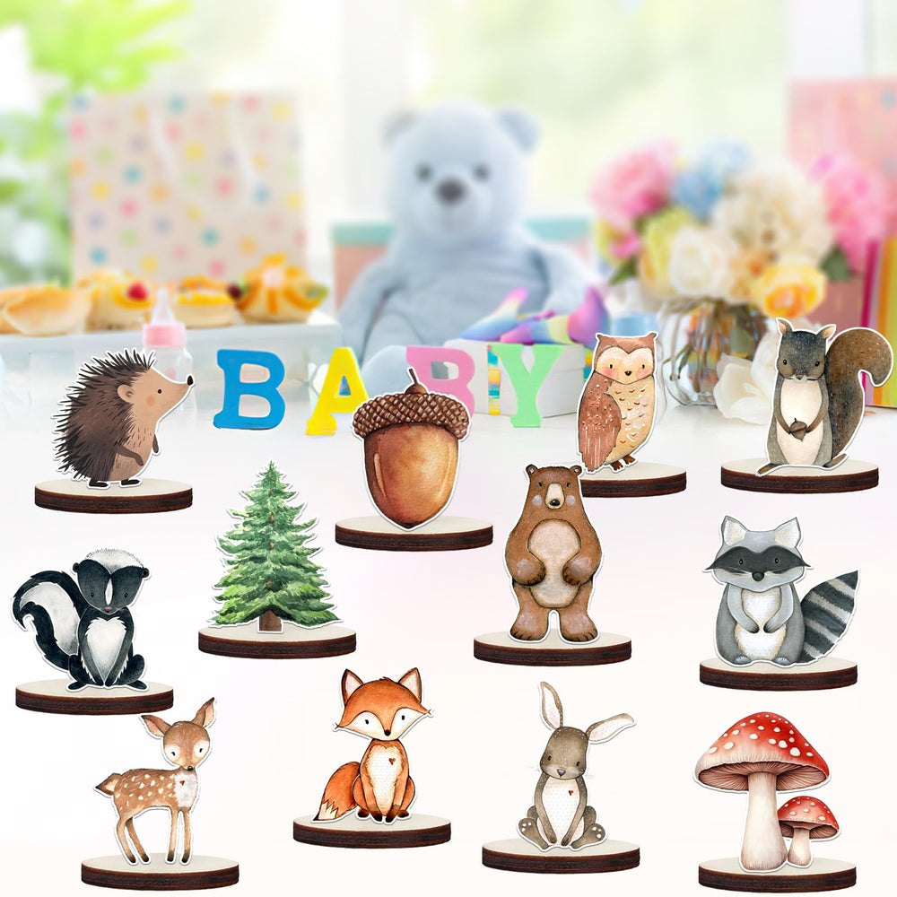 ZVAOLEE raccoon centerpiece complements rustic party décor and photos.