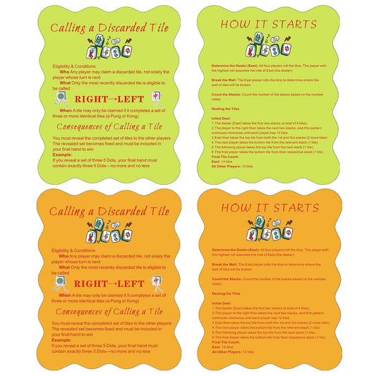 ZWFCGMMBC Mahjong shufflers with printed rules for quick beginner reference