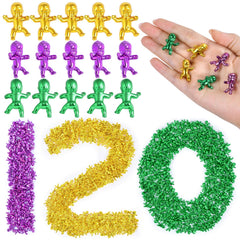 ZYFLSQ king cake babies pack in Mardi Gras colors for festive decor and surprises.