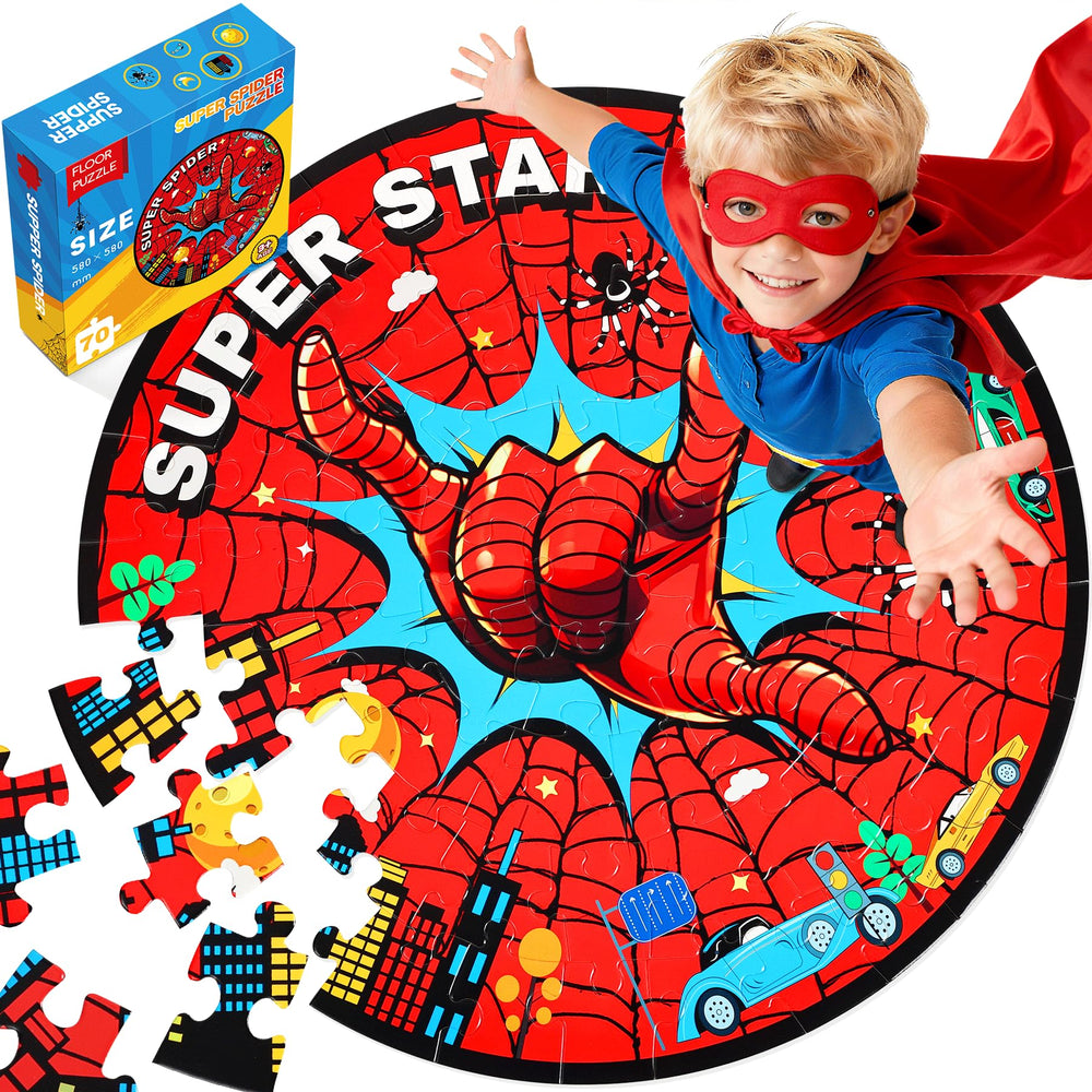 ZYGIG Spider Web Puzzle front view ready for kid-led assembly.
