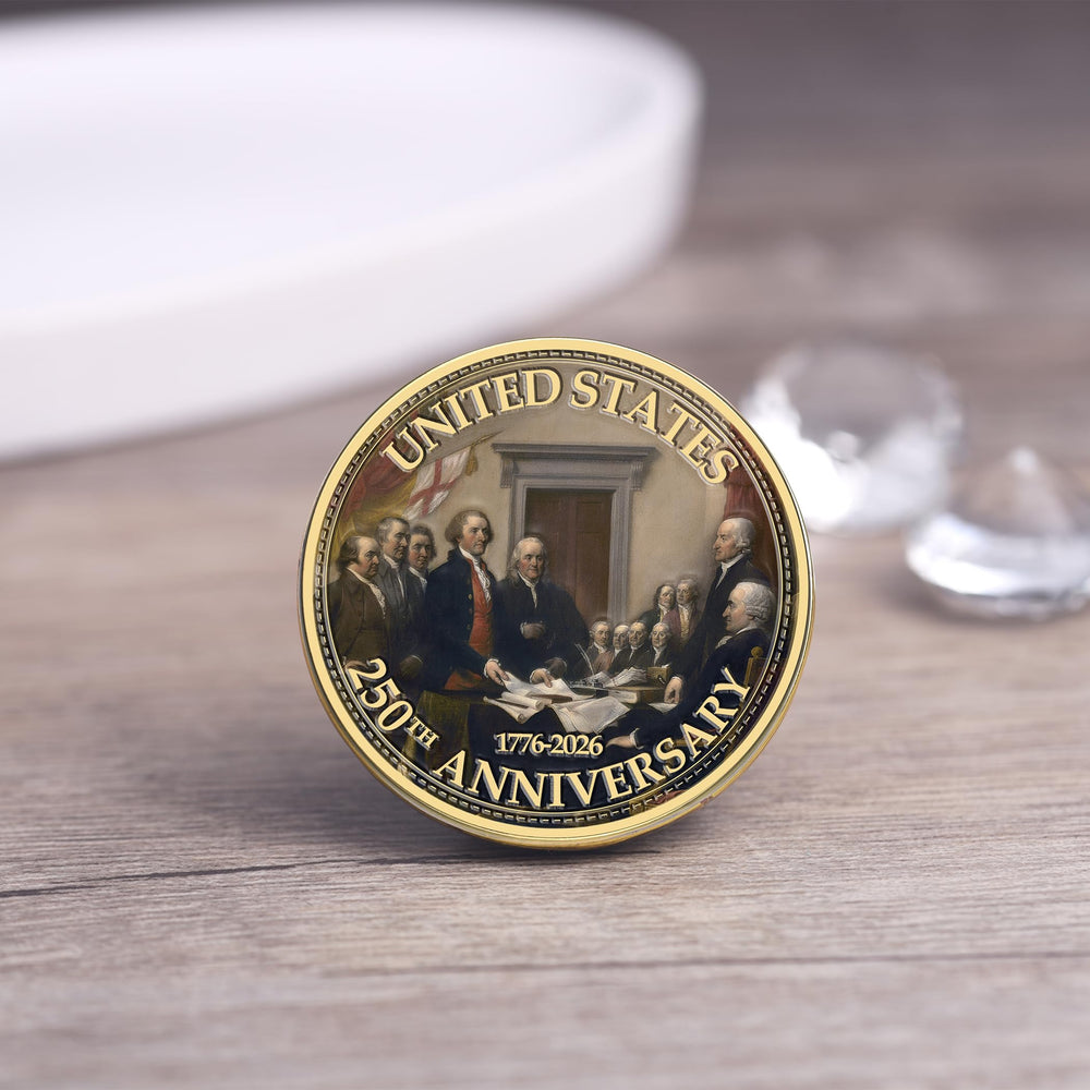 Zyviacy USA 250th Anniversary Coin – classic symbolic design for education