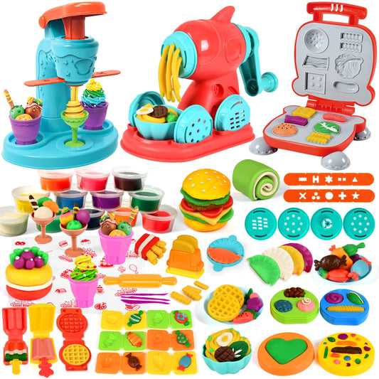 ZYYBQW 3-in-1 color dough set ice cream tools for imaginative play and sensory exploration