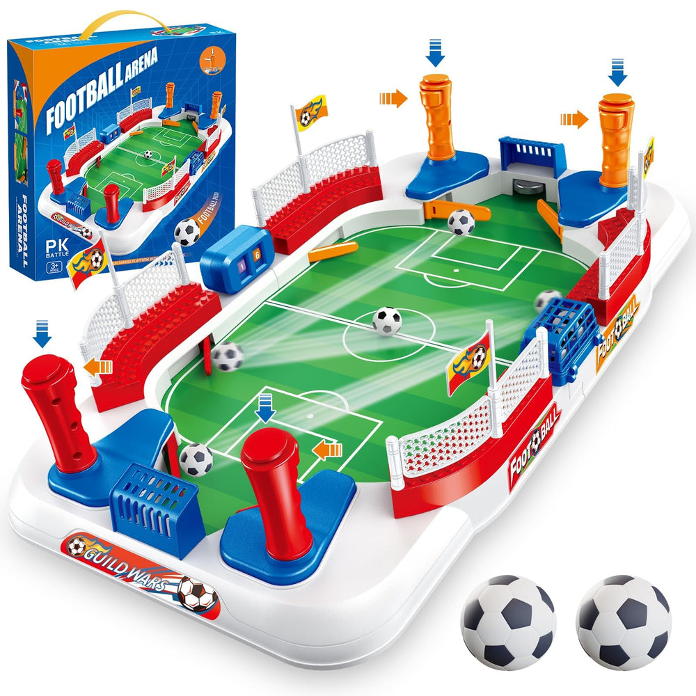 ZYYBQW mini foosball table top view shows a large playing field for two players