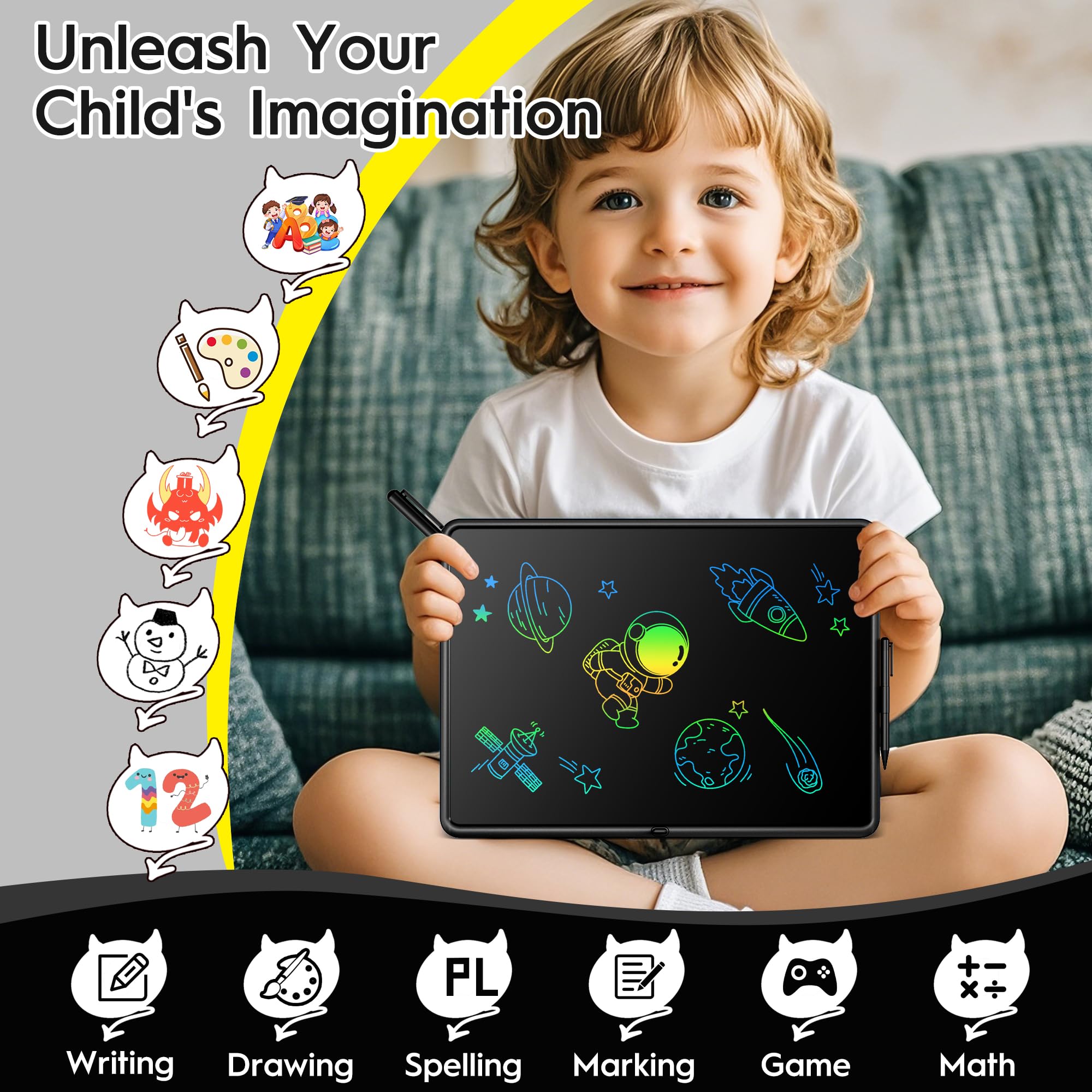 0 SMALL MODEL Anti-drop design keeps the kids' tablet safe during playtime.