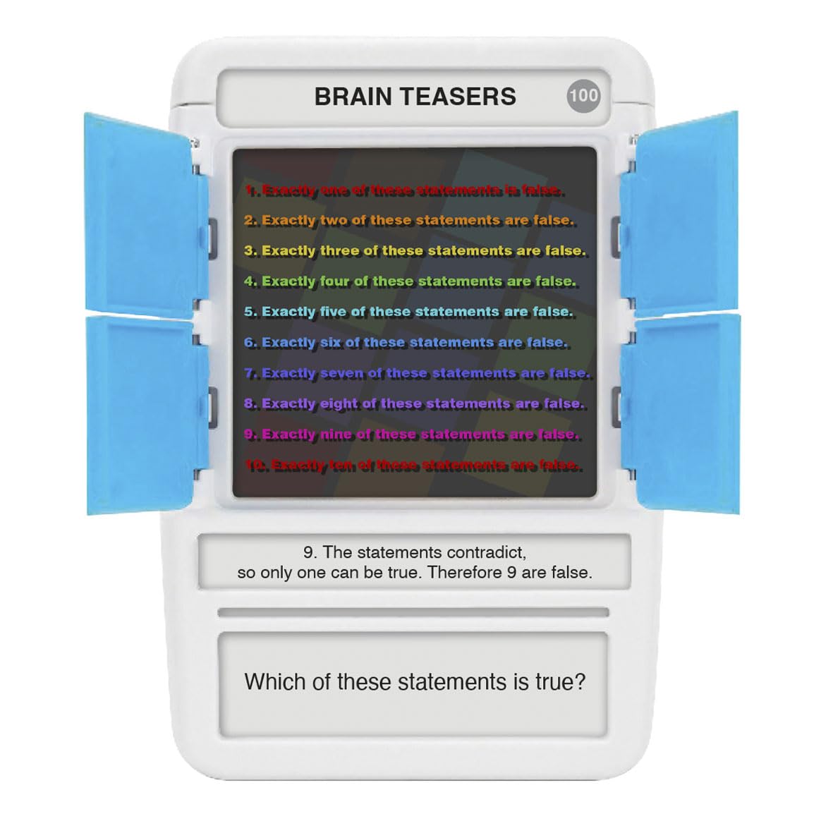 100 PICS Brain Teasers flash card game improving logic and memory