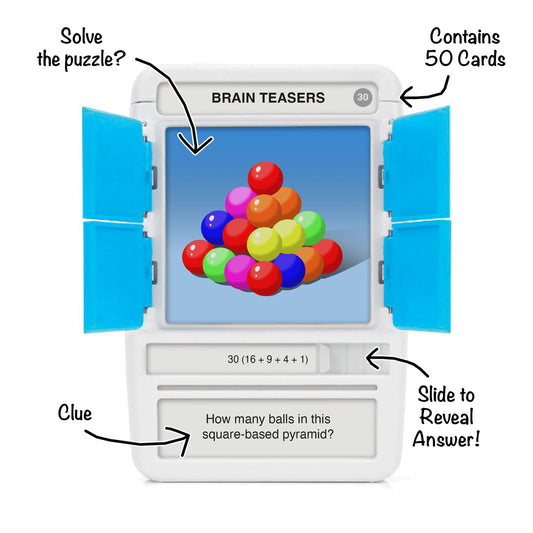 100 PICS Brain Teasers slide reveal card showing puzzle and hidden answer