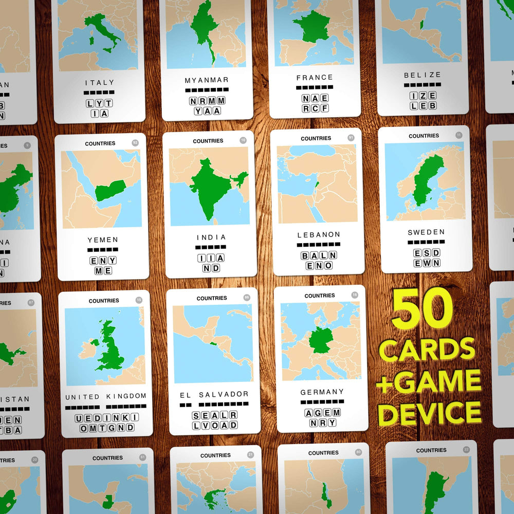 100 PICS Countries of the World anagram puzzle for word skills.