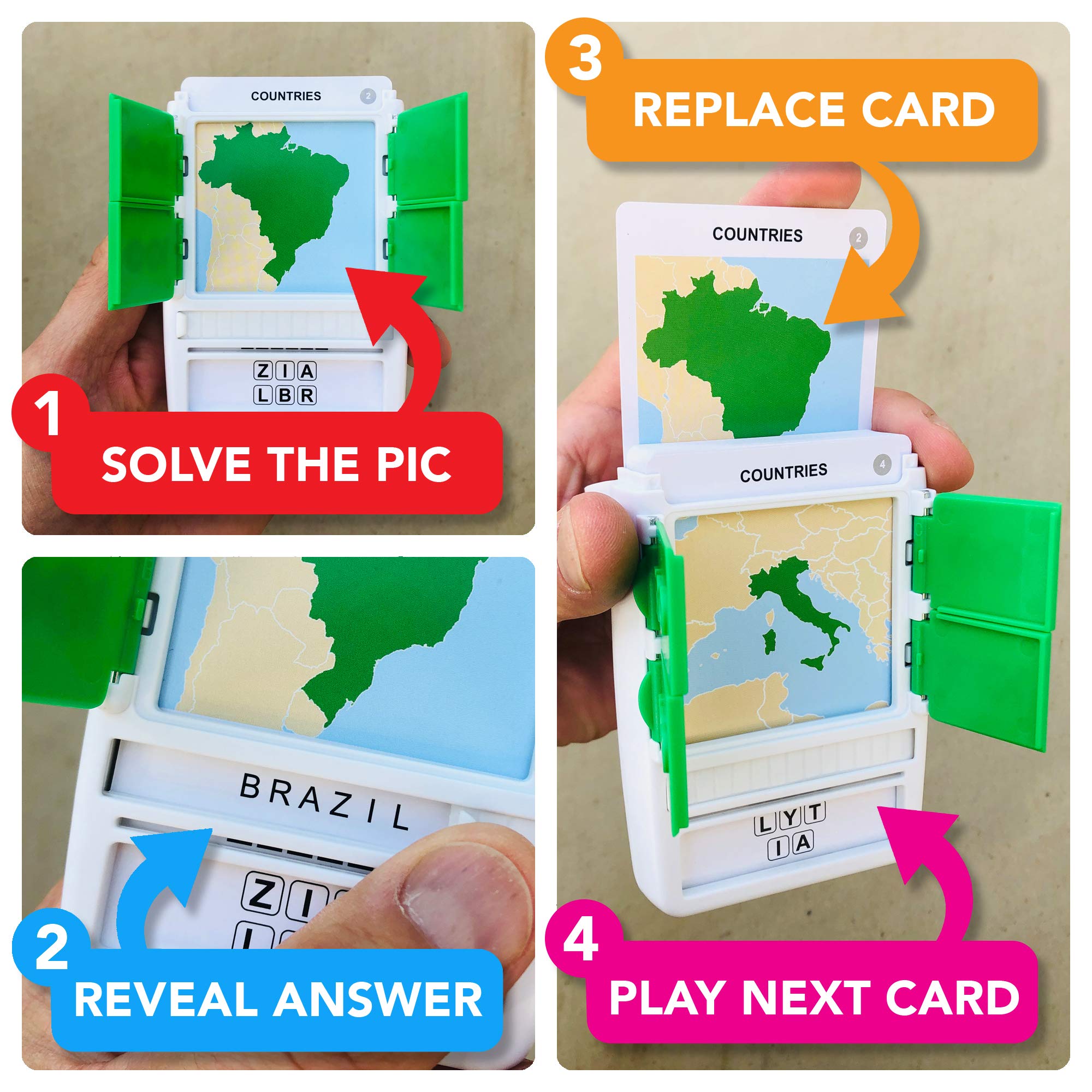 100 PICS Countries of the World pocket travel game ideal on trips.