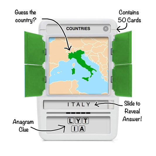 100 PICS Countries of the World slide reveal case supports self-guided learning.