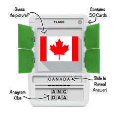 100 PICS Flags of the World slide door reveal for engaging quiz-style play