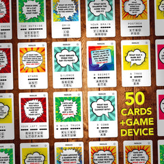 Question card in hand from 100 PICS Riddles Travel Game ready for a guess