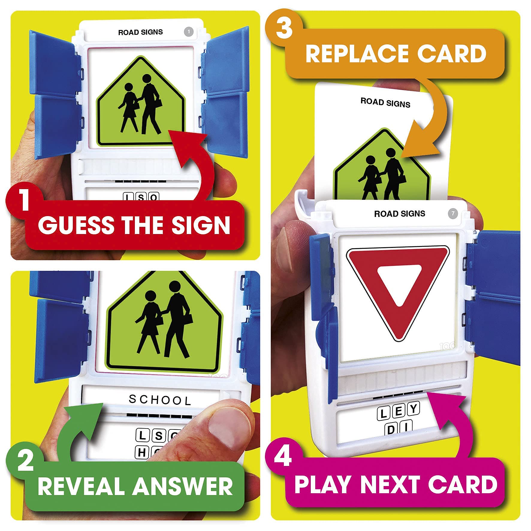 100 PICS US road signs question cards encourage quick thinking in family game nights.