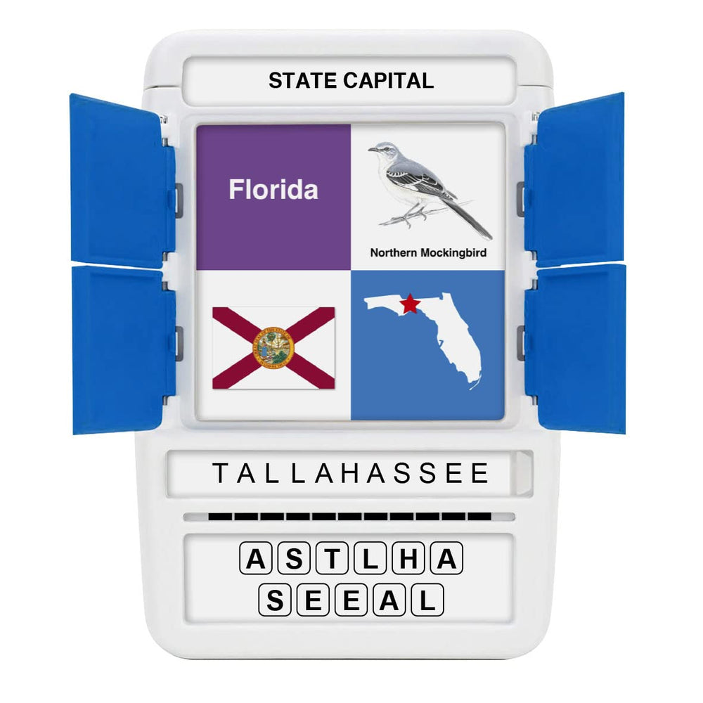 100 PICS US States & Capitals family game night setup for all ages.