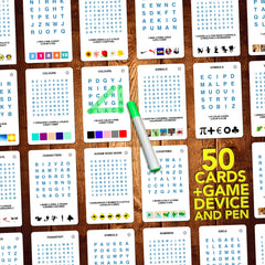 Pen included with 100 PICS Word Search Travel Game for marking found words.