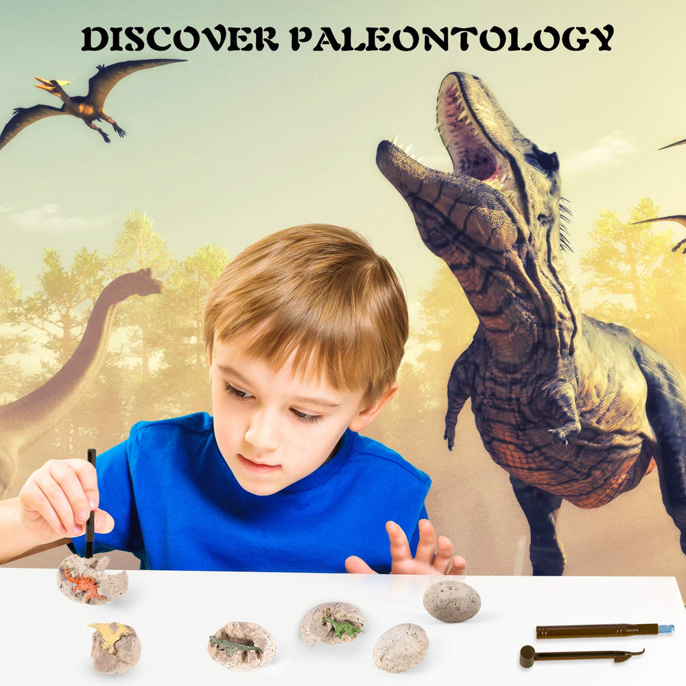 10Leccion dino eggs dig kit introduces six unique dinosaur figures