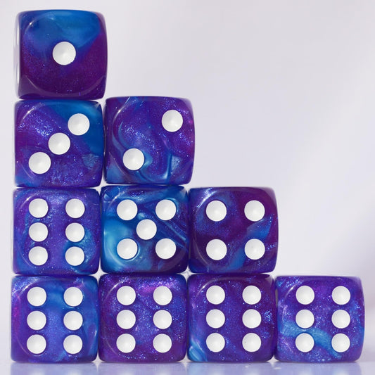 Double-color 10pc D6 dice in 16mm size for table game sessions.