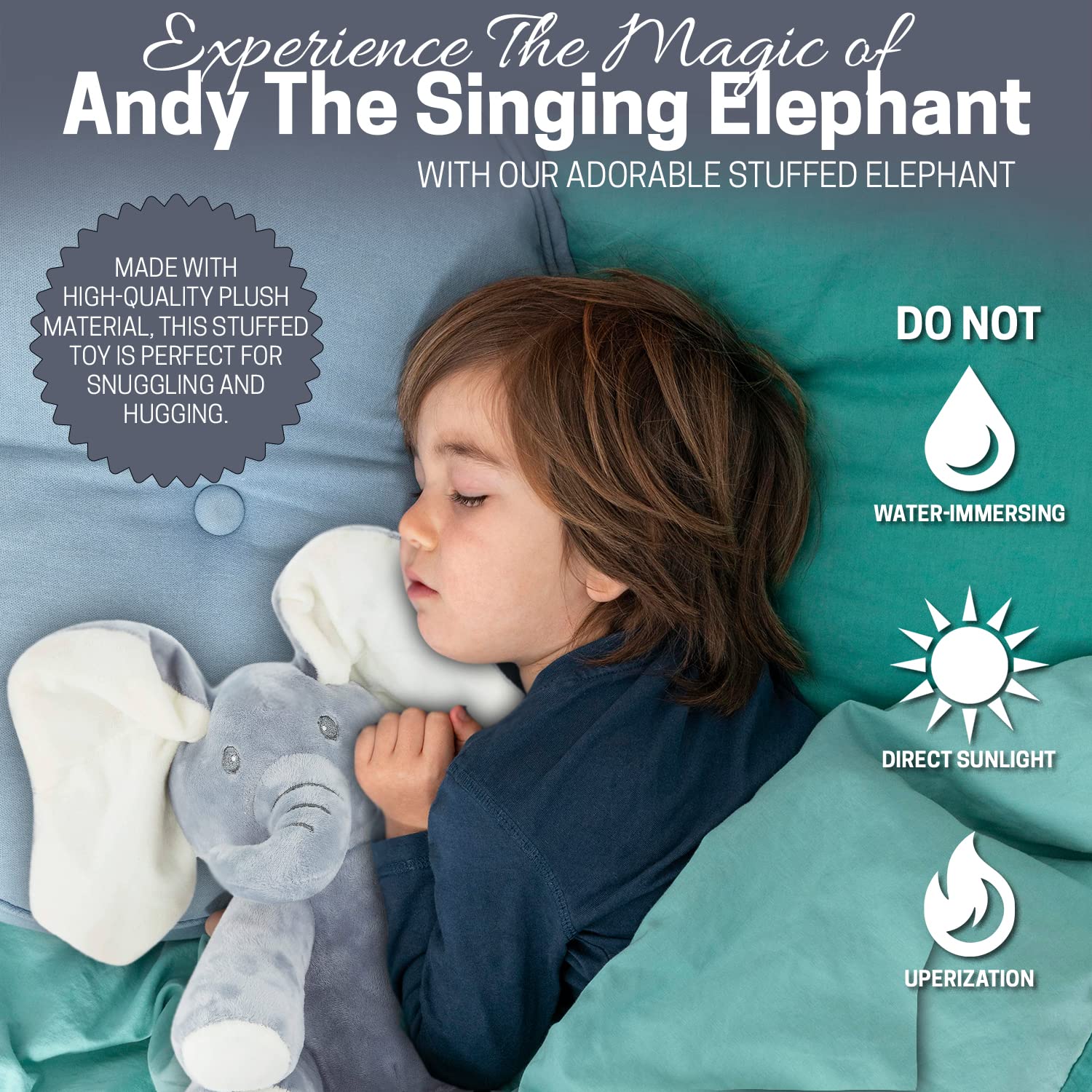 Ideal baby gift for birthdays or baby showers with Andy the Elephant