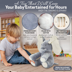 Soft plush fabric for cozy cuddles with Andy the Elephant