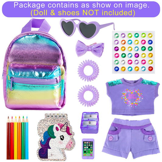 18INDC 18inch doll clothes set — imaginative outfits for pretend school days.