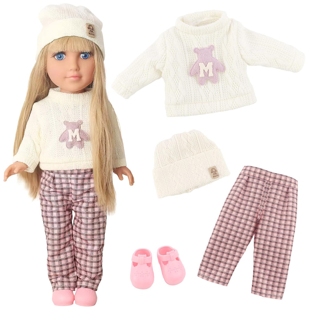 18INDC 18-inch doll plaid wide-leg-pants: stylish bottom that coordinates with multiple tops