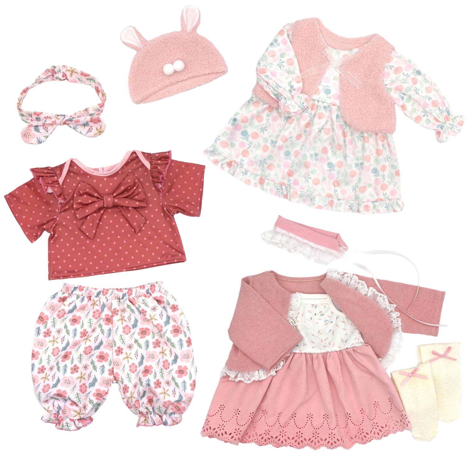 18INDC Reborn doll dress set for 20-22 inch dolls ready for imaginative play