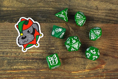 Close-up of durable material on 1985 Games dice bag