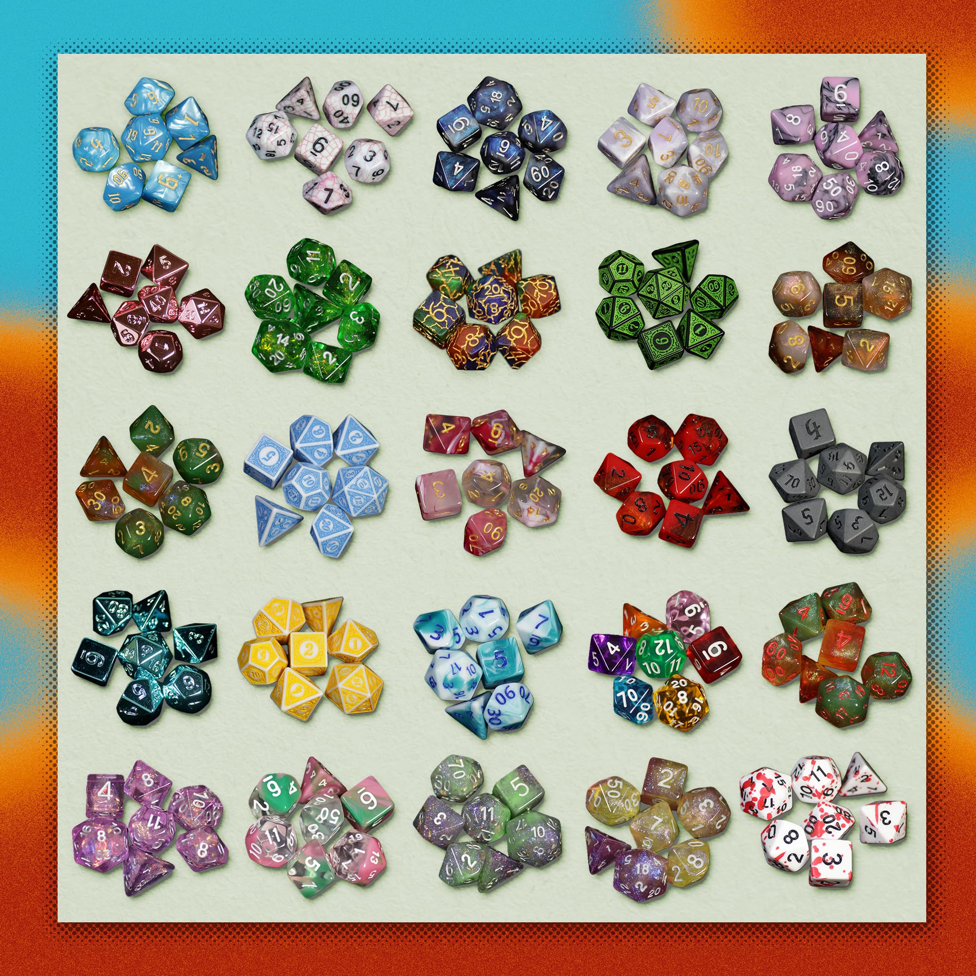 Durable, portable Mystery Dice by 1985 Games ready for travel and on-the-go games.