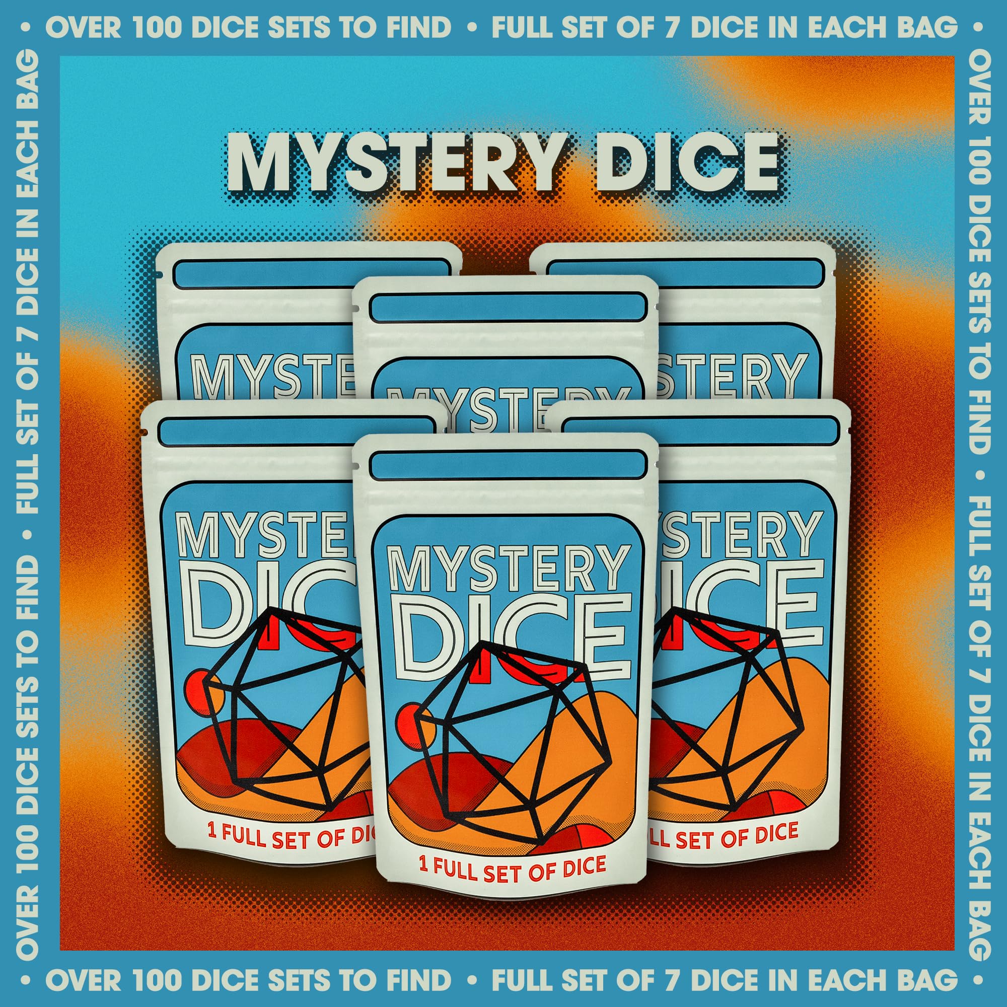 1985 Games seven-dice set fits any adventure with flexible outcomes.