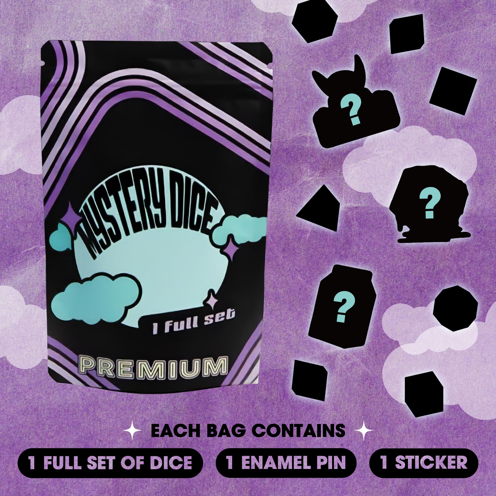 1985 Games premium dice set enhances game night with tactile feel.
