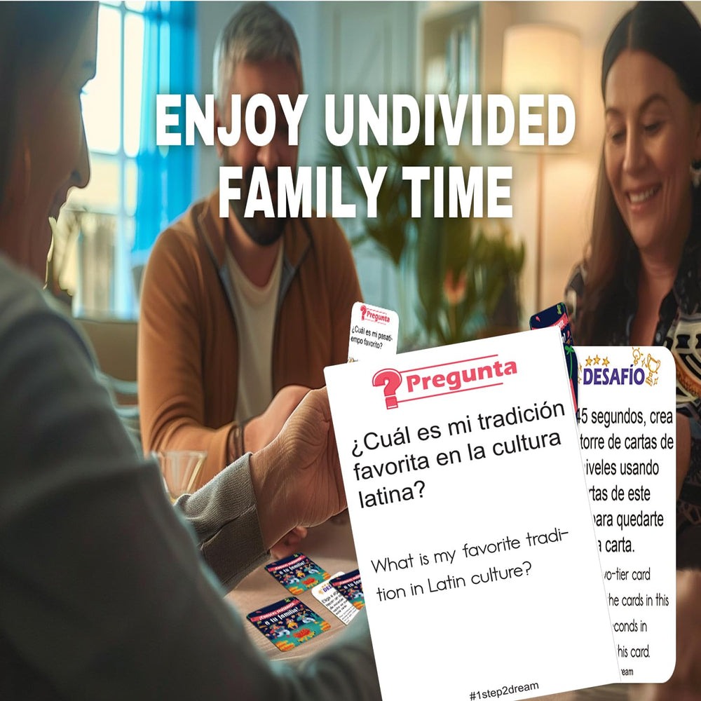 1step2dream Spanish-themed cards spark playful learning and cultural flair during family nights.
