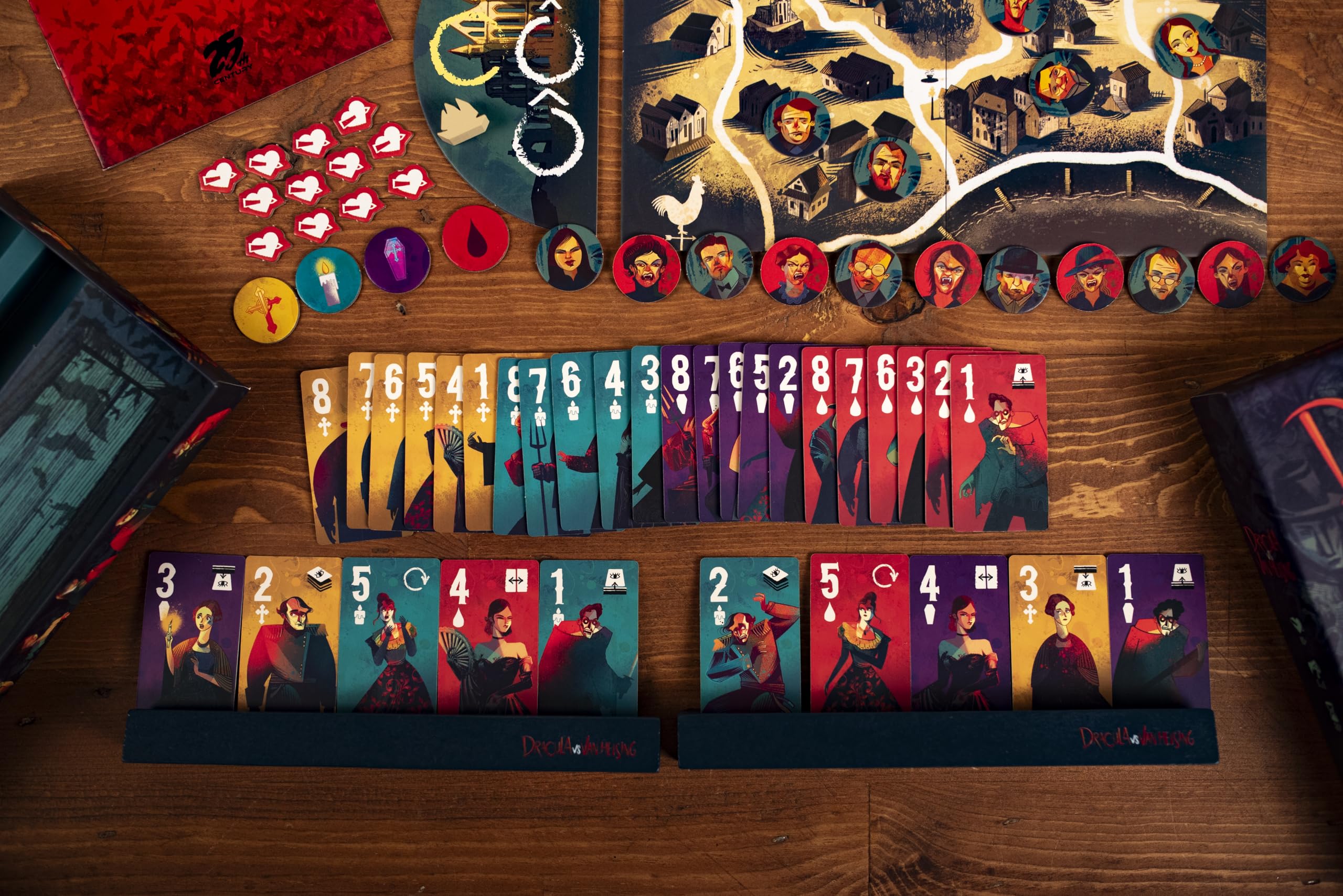 25th Century Games Dracula vs Van Helsing compact 2-player setup.