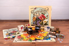 Gartenbau game pieces on the table during a friendly session