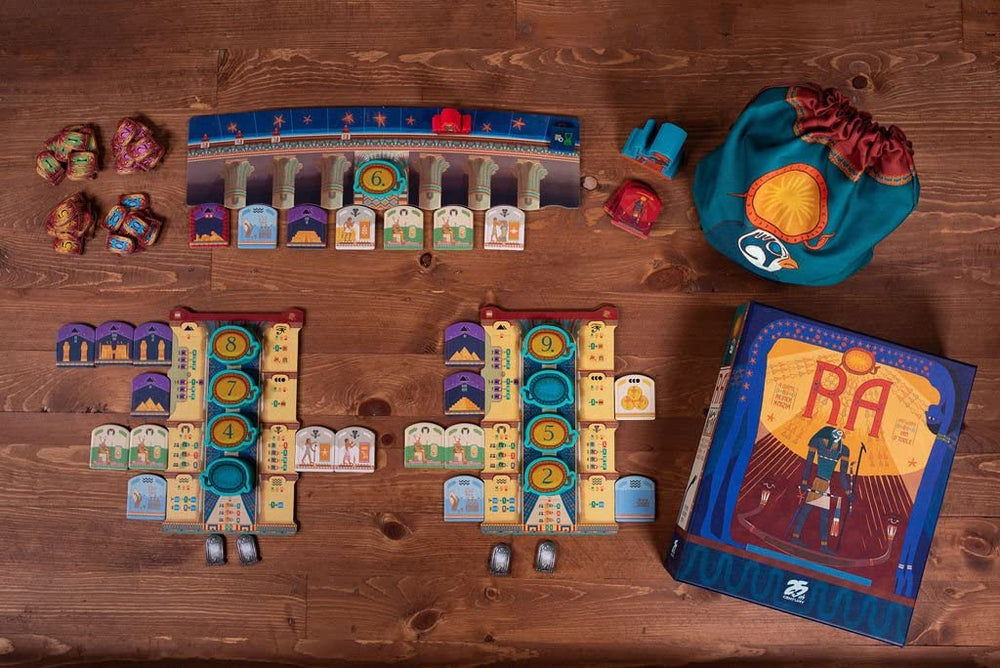 RA Deluxe Edition Egyptian-inspired artwork enhances thematic immersion.
