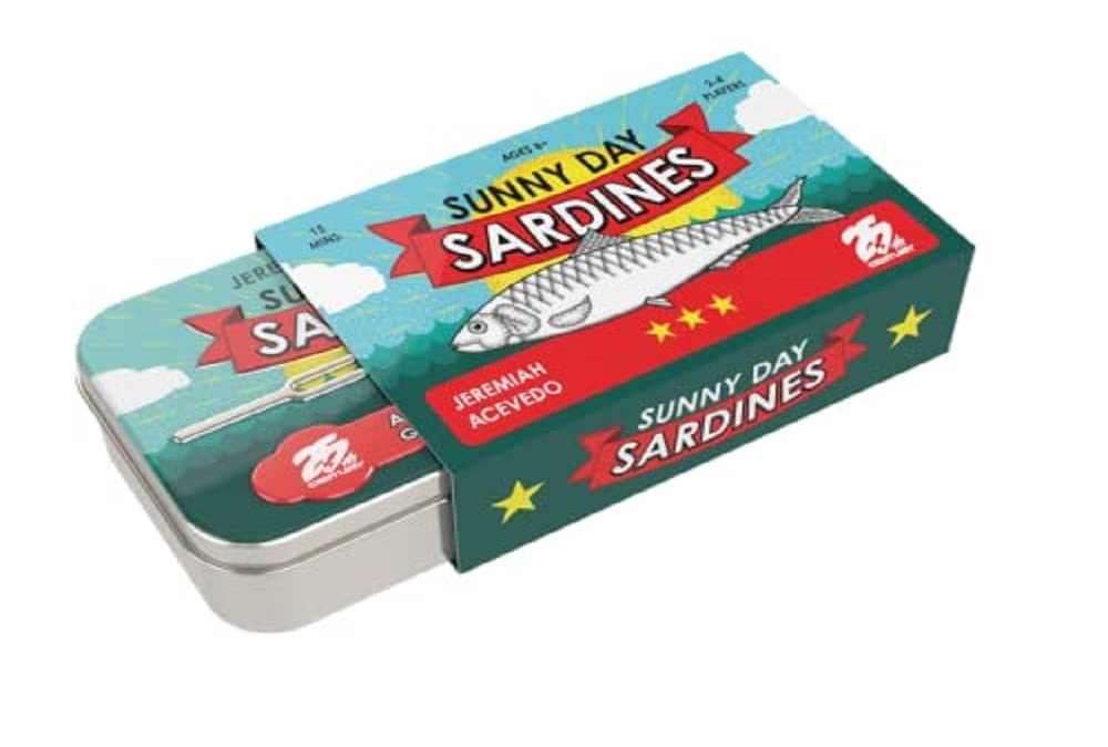 Sunny Day Sardines by 25th Century Games in metal tin for portable play and travel.