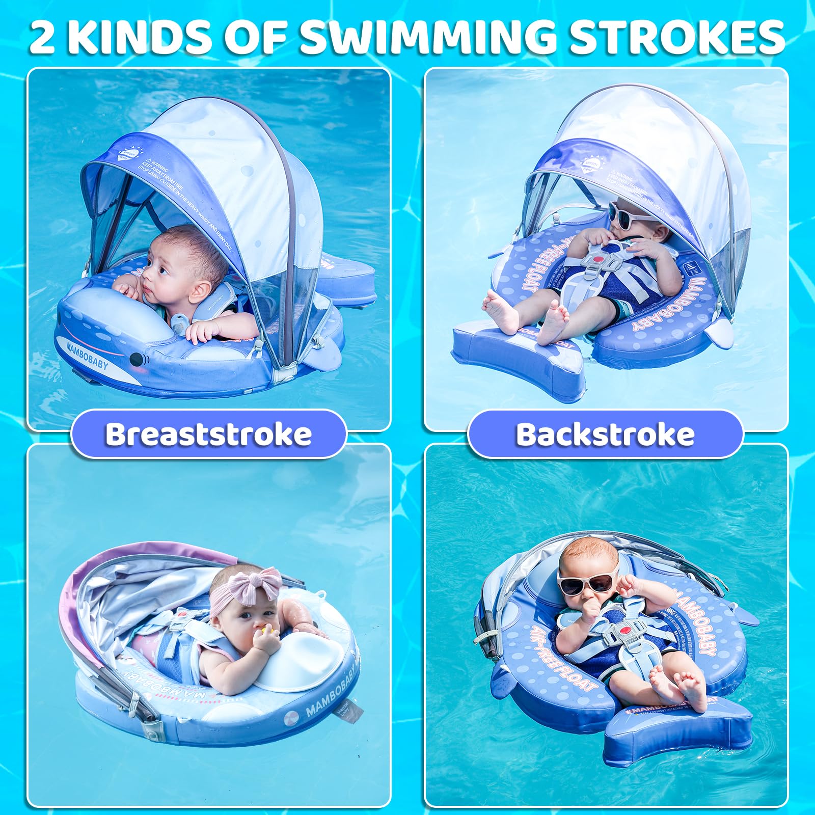 Secure buckle system on the 28°C Mambobaby shark float for safety
