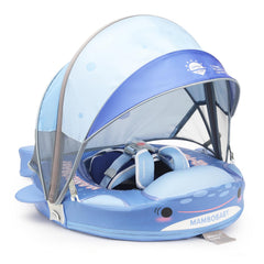 28°C Mambobaby shark float side view with canopy and tail for balance