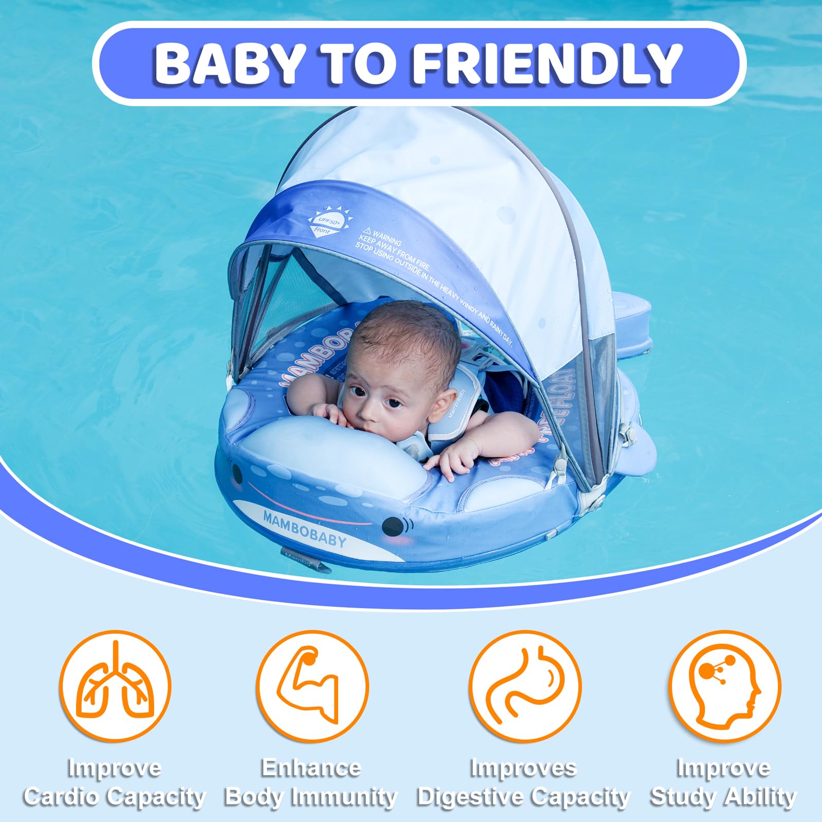 28c Mambobaby shark float in tub for indoor spa and gentle water play
