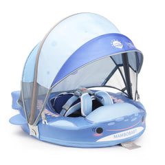 28c Mambobaby shark float side view shows stable balanced support for baby water play