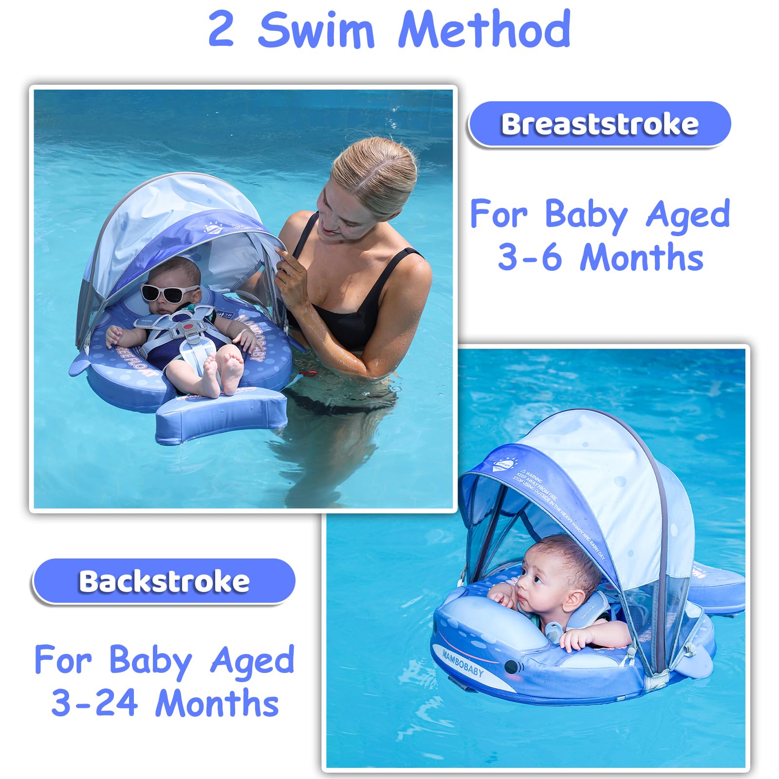 28c Mambobaby shark float tail feature adds balance to prevent tipping