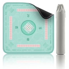 2F22E Mahjong Mat in cyan laid flat, ideal for mahjong and board game sessions.