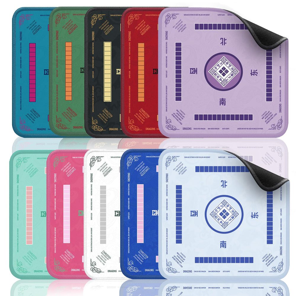 2F22E Mahjong Mat sky blue precision-weave surface reduces fuzz and misalignment.